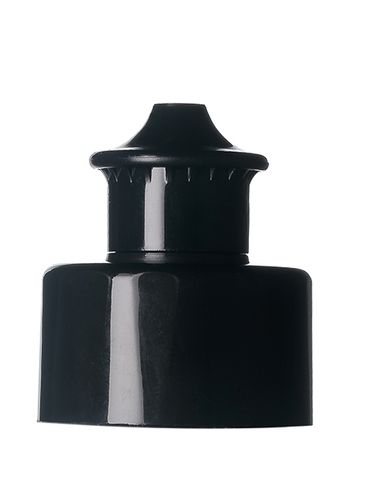 Black PP plastic 28-410 push/pull lid