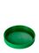 Green PP plastic 89-400 ribbed skirt lid with foam liner