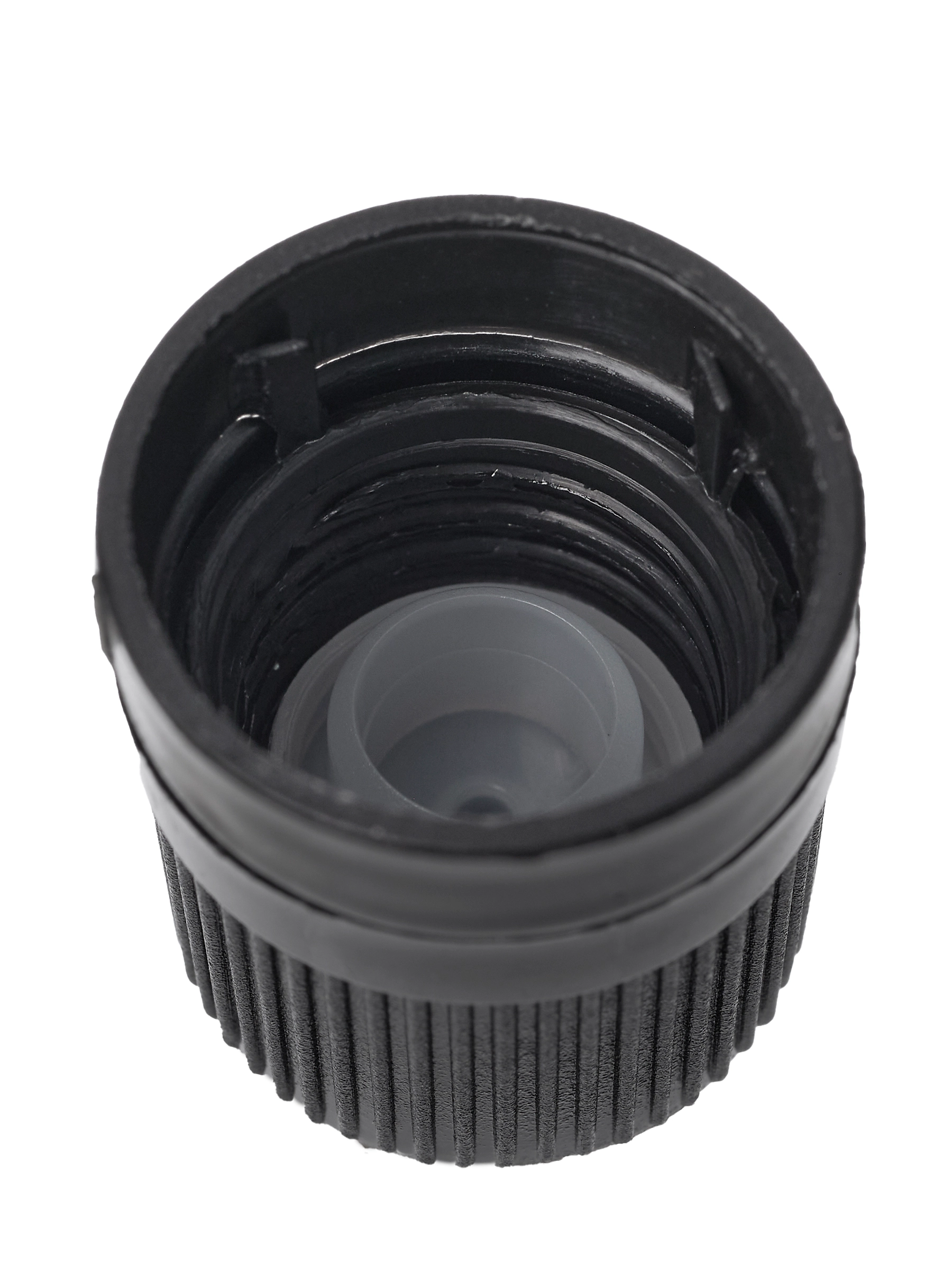 Black PP Plastic 13-415 Ribbed Skirt Child-Resistant Cap – L772BK