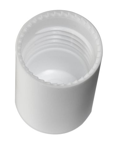 White PP plastic smooth skirt screw cap for glass roll on bottle (test for product compatibility)