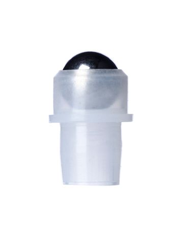 Steel roller ball and natural-colored PP plastic holder for glass roll on bottle (test for product compatibility)