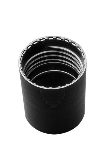 Black PP plastic smooth skirt screw cap for 30 ml glass roll on bottle (test for product compatibility)