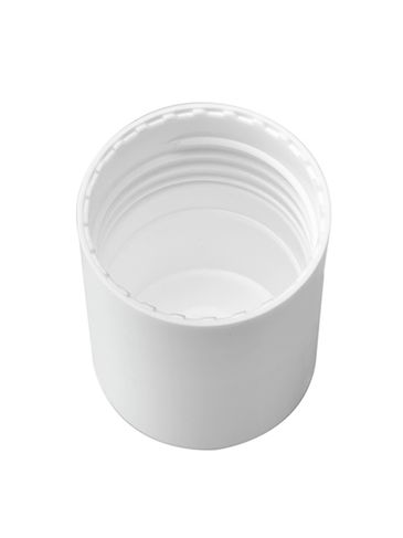 White PP plastic smooth skirt screw cap for 30 ml glass roll on bottle (test for product compatibility)