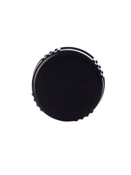 Black PP Plastic 24-400 Ribbed Skirt Lid – L807BK