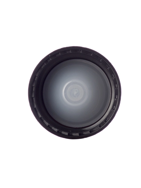 Black PP Plastic 24-400 Ribbed Skirt Lid – L807BK