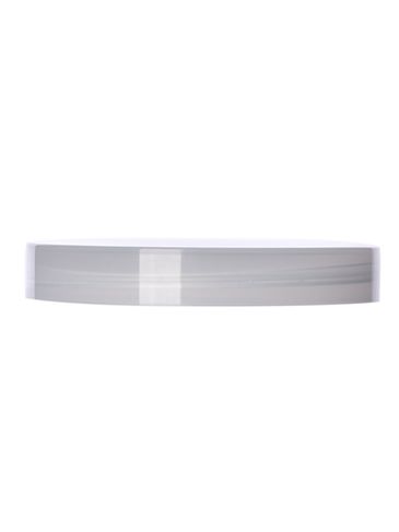 Natural-colored PP plastic 89-400 smooth skirt lid with pressure sensitive (PS) liner