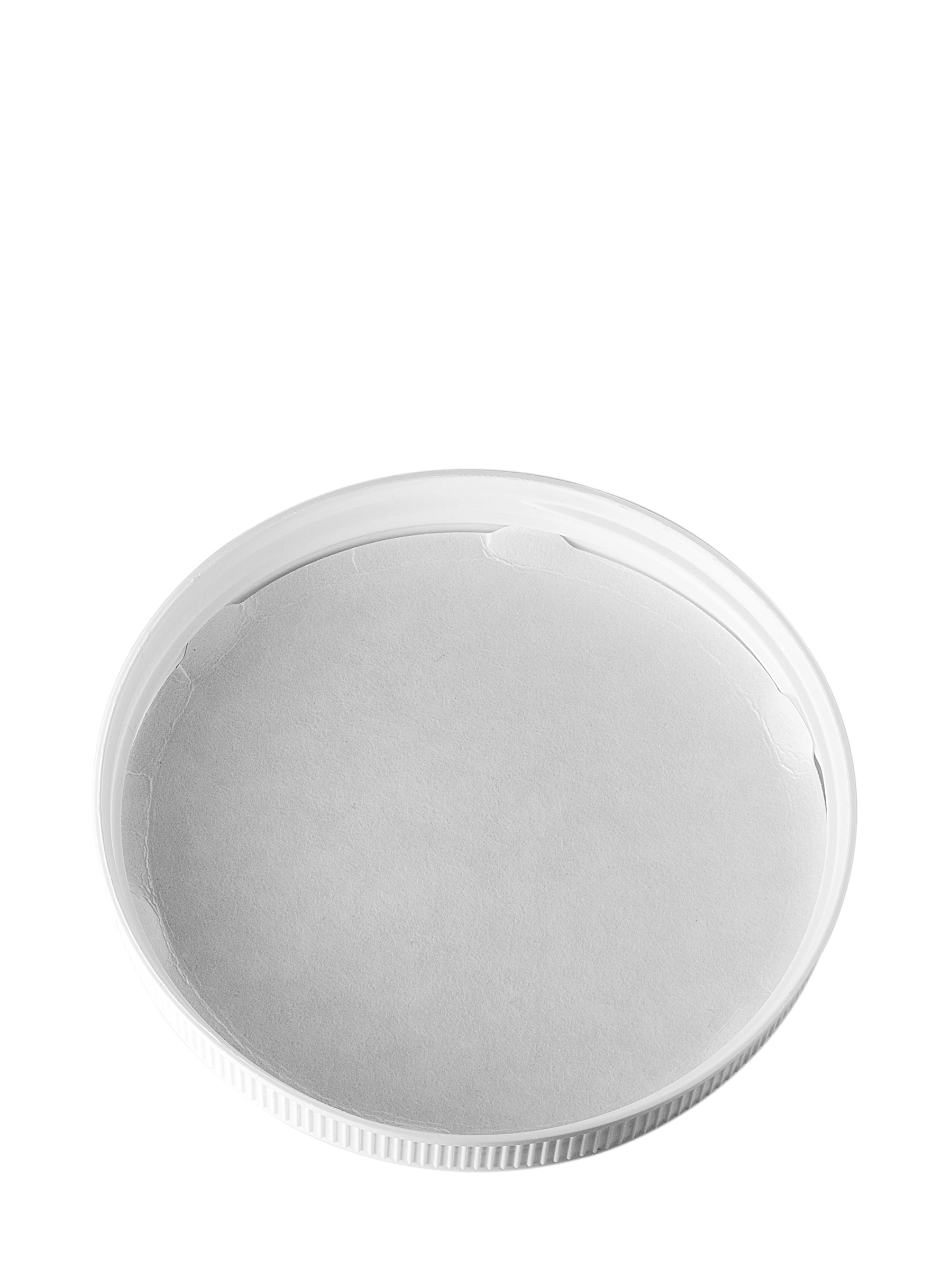 White PP Plastic 110-400 Ribbed Skirt Lid – L837WHH20