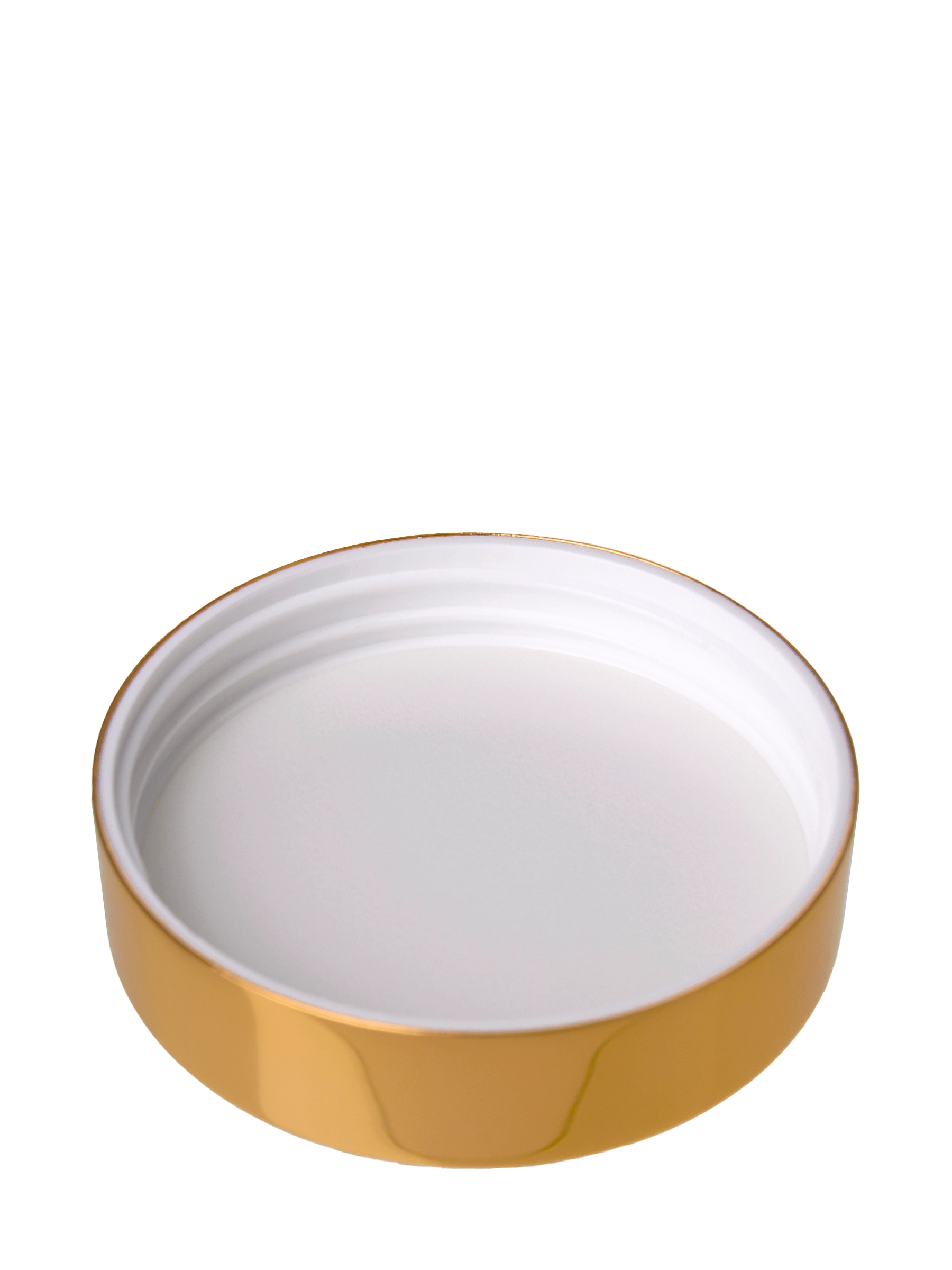 Shiny Gold Metal Overshell and Plastic 58-400 Smooth Skirt Lid – L843GDSF1