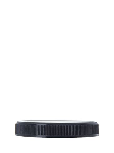 Black PP plastic 70-400 ribbed skirt unlined lid