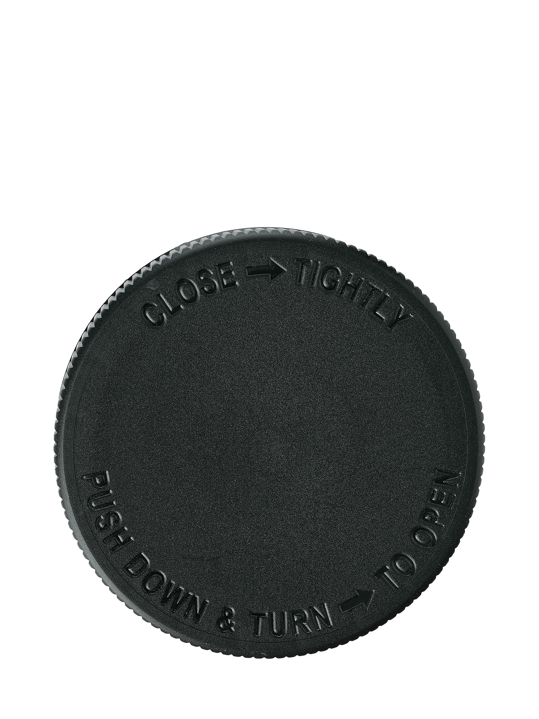 Black PP Plastic 70-400 Child-Resistant Text-Embossed Lid – L927BKH28