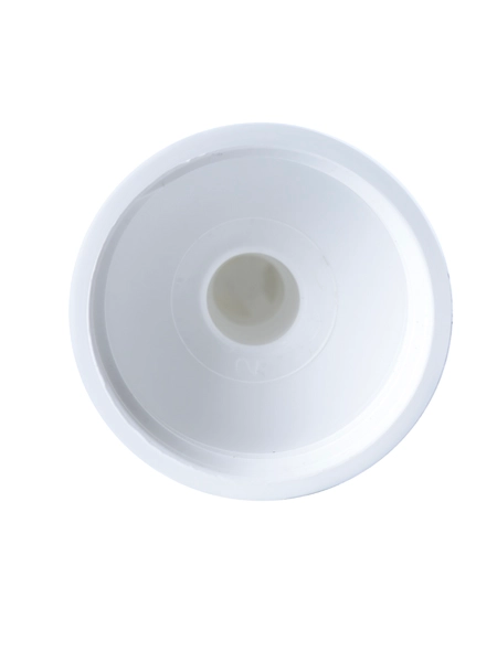 White HDPE Plastic 24-400 Ribbed Skirt Unlined Twist-Open Dispensing Lid – L949