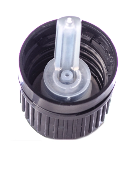 Black HDPE Plastic 18 mm Tamper-Evident Dropper Cap – L958BK