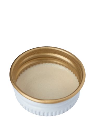 White metal 22-400 lid with standard plastisol liner