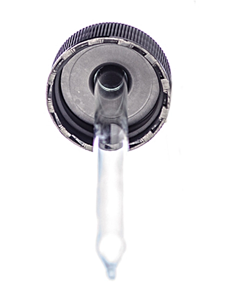 Black PP Plastic 24-400 Ribbed Skirt Dropper Assembly – M004