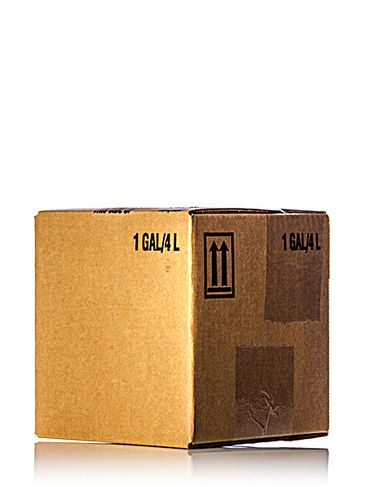 1 gallon brown paperboard cubitainer carton