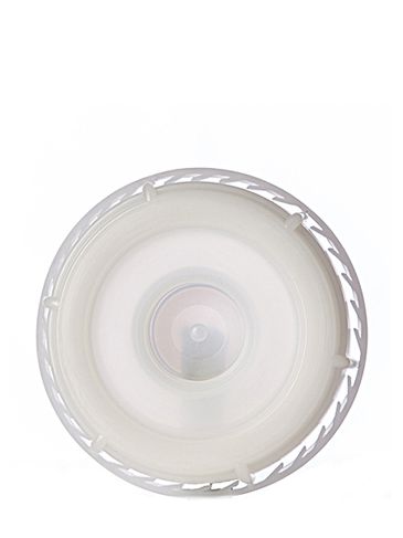 70 mm natural-colored lid with 3/4 inch female-threaded spigot adapter (6 threads per inch)
