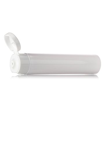 2 oz glossy white LDPE plastic 5-layer tube with flip cap and heat induction seal (HIS) liner (3mm orifice)