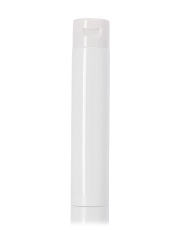 2 oz glossy white LDPE plastic 5-layer tube with flip cap and heat induction seal (HIS) liner (3mm orifice)