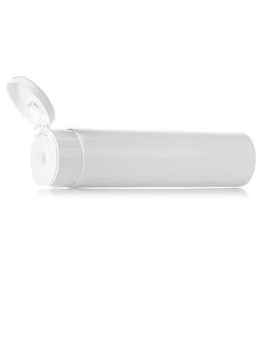 4 oz glossy white LDPE plastic 5-layer tube with flip cap and heat induction seal (HIS) liner (5mm orifice)