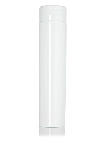 8 oz glossy white LDPE plastic 5-layer tube with flip cap and heat induction seal (HIS) liner (5mm orifice)