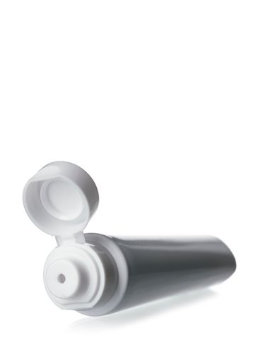 2 oz glossy white LDPE plastic 5-layer tube withl flip cap and heat induction seal (HIS) liner (0.125 inch orifice)