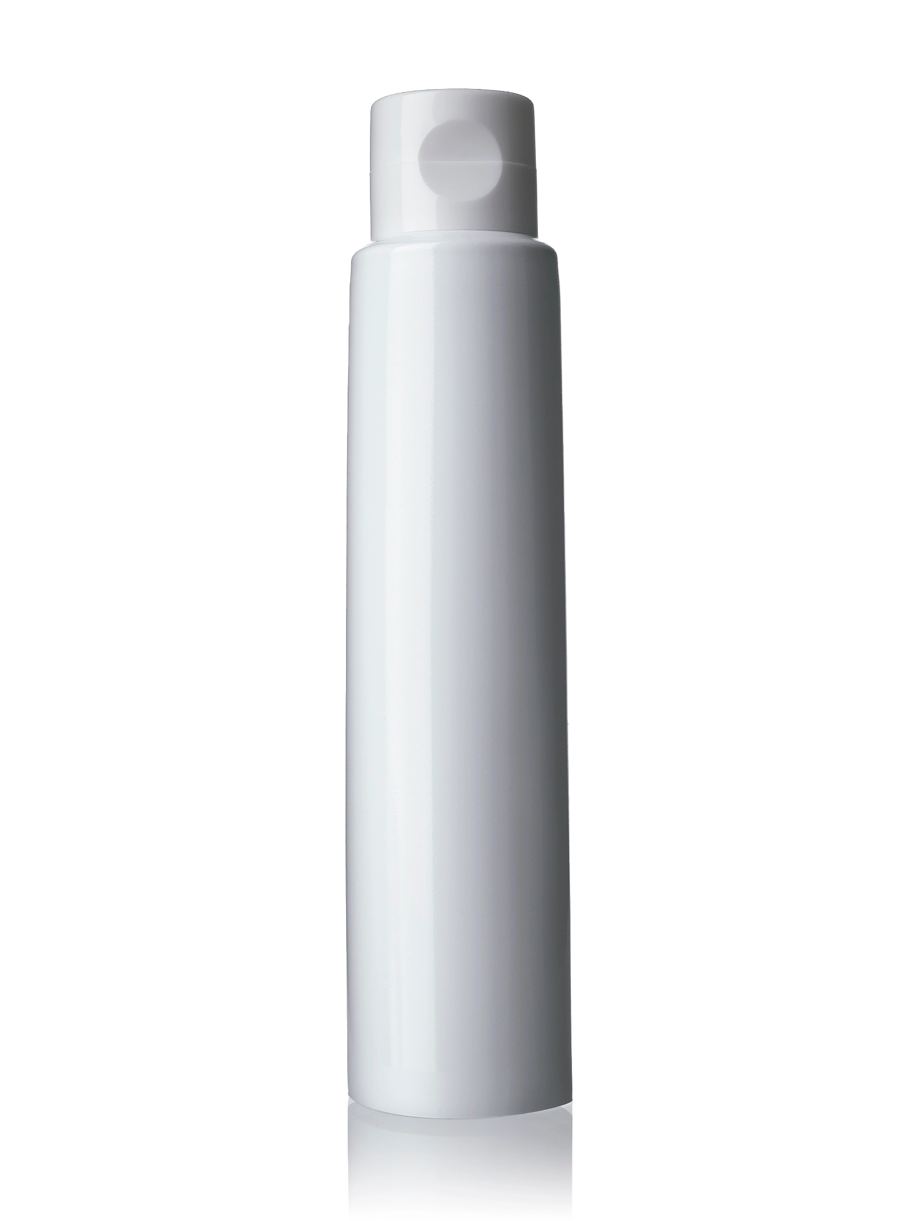 2 oz Glossy White LDPE Plastic 5-Layer Tube with Flip Cap and Heat Induction Seal – M1306WH