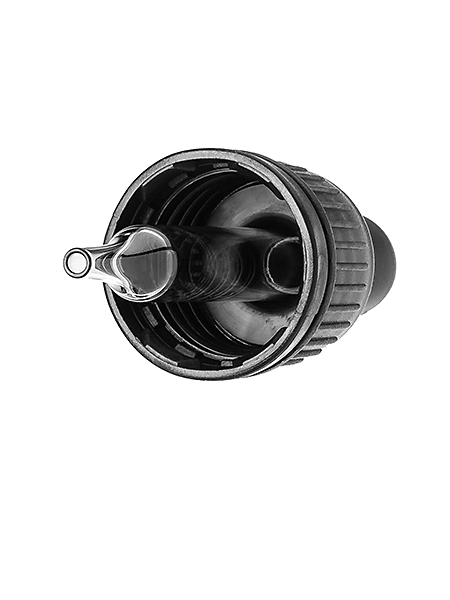 Black PP Plastic 18-410 Ribbed Skirt Tamper Evident Dropper Assembly – M1510BK