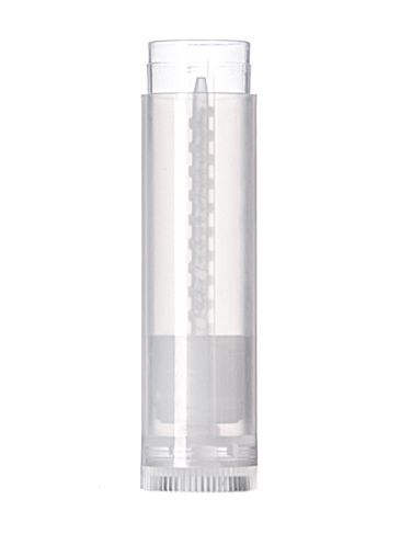 3/16 oz natural-colored PP plastic round lip balm tube with dial (lid not included)
