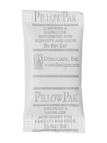 1/2 gram desiccant with Silica Gel in printed Tyvek packet