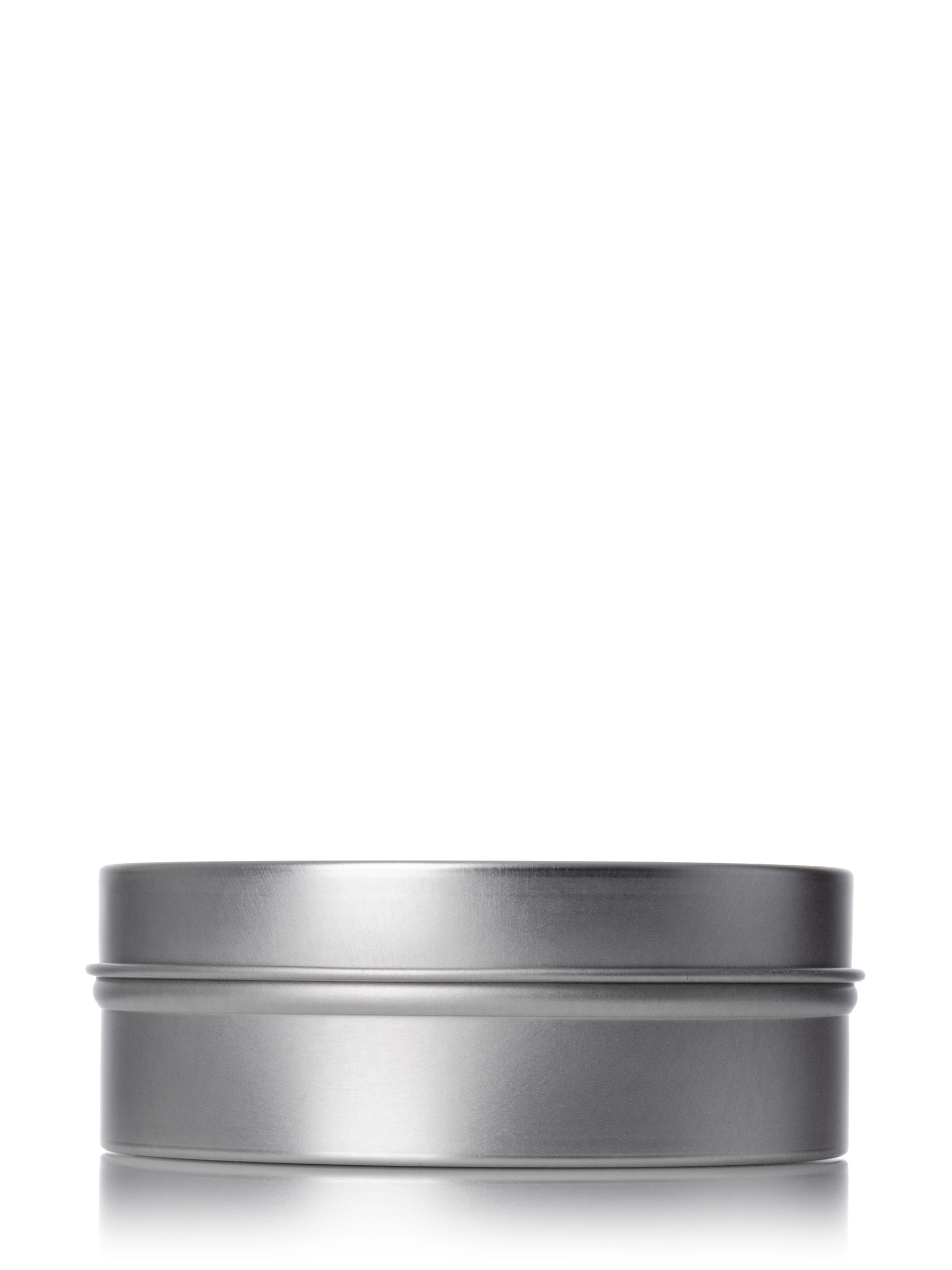 4 oz Silver Steel Flat Tin – M2210