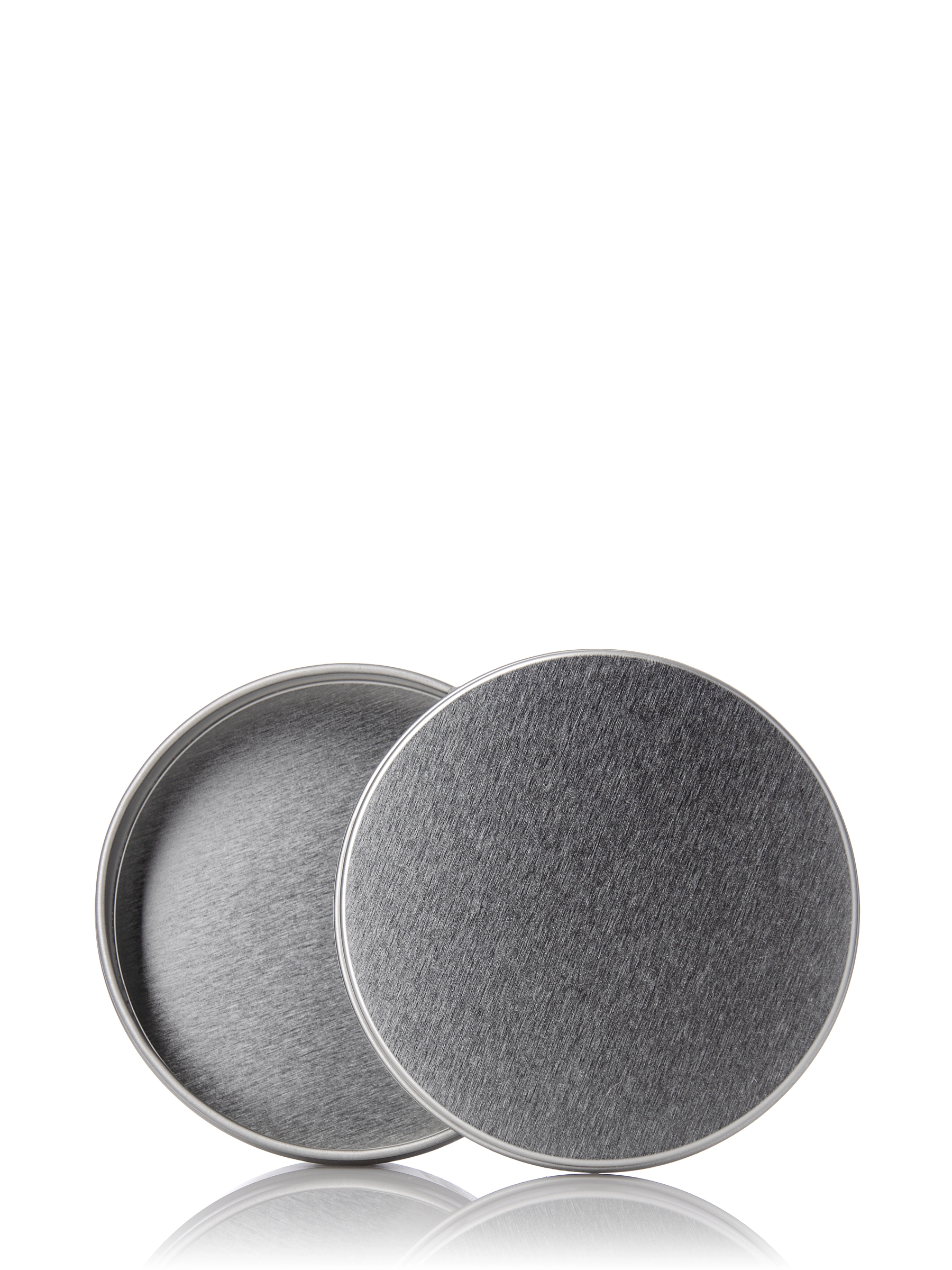 4 oz Silver Steel Flat Tin – M2210