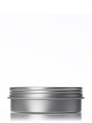 2 oz silver steel screw-top tin with lid