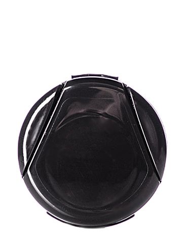 Black PP plastic 33-400 smooth skirt flip top unlined dispensing lid