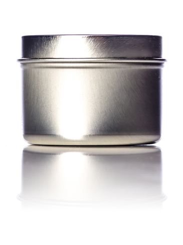 2 oz silver steel deep tin with slip cover lid