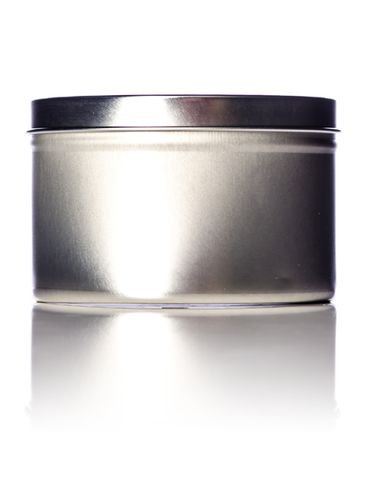 16 oz silver steel deep tin with slip cover lid