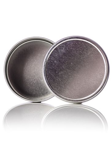 12 oz silver steel deep tin with slip cover lid