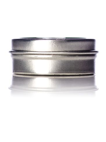 1/4 oz silver steel flat tin with slip cover lid