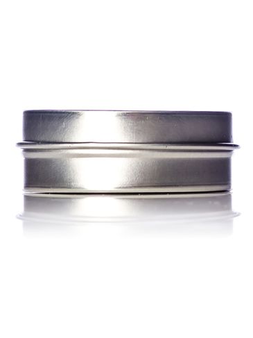 1 oz silver steel flat tin with slip cover lid