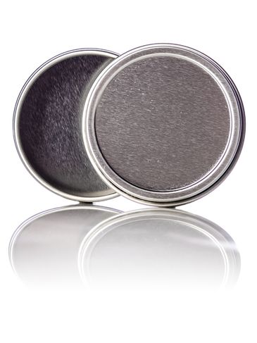 1 oz silver steel flat tin with slip cover lid