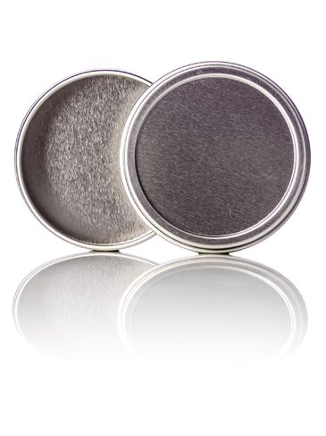 2 oz silver steel flat tin with slip cover lid