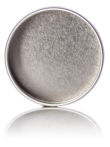 2 oz silver steel flat tin with slip cover lid