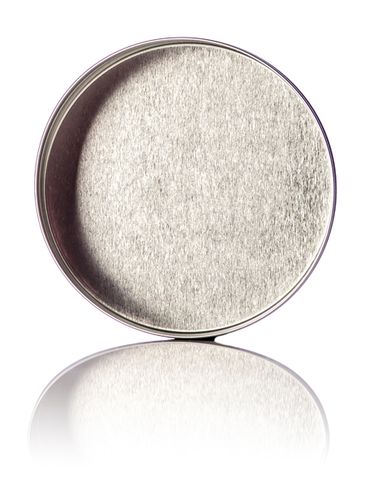 4 oz silver steel flat tin with slip cover lid
