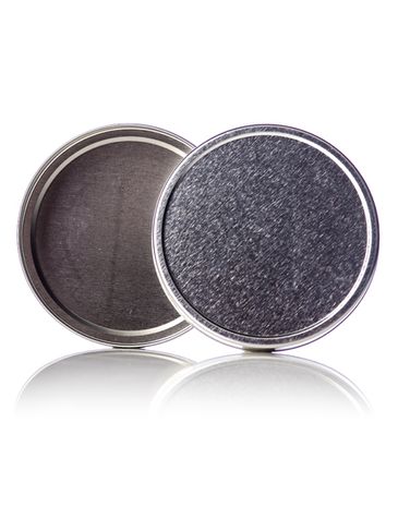 8 oz silver steel flat tin with slip cover lid