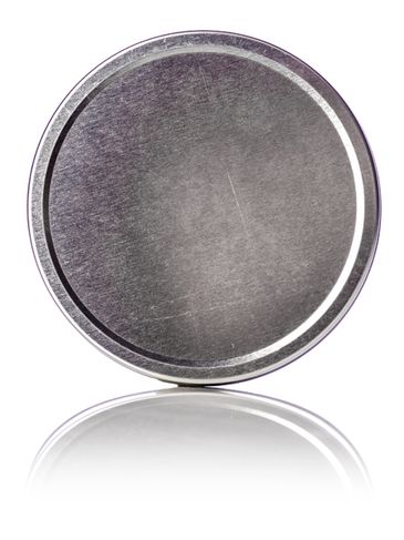 8 oz silver steel flat tin with slip cover lid