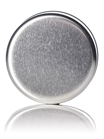 4 oz silver steel deep tin with clear slip cover lid