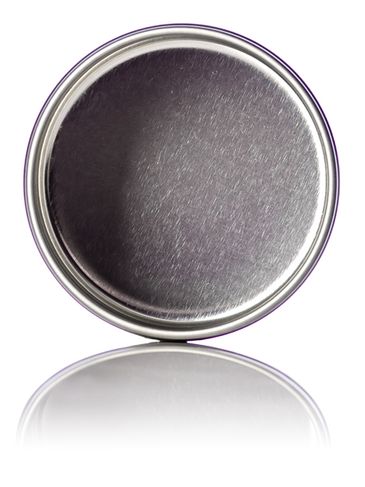 4 oz silver steel deep tin with clear slip cover lid