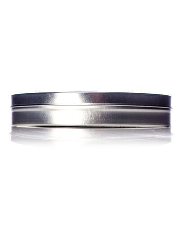 10 oz silver steel flat tin with slip cover lid