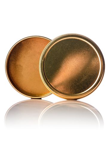 4 oz gold steel screw-top flat tin