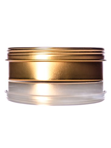 4 oz gold steel screw-top flat tin