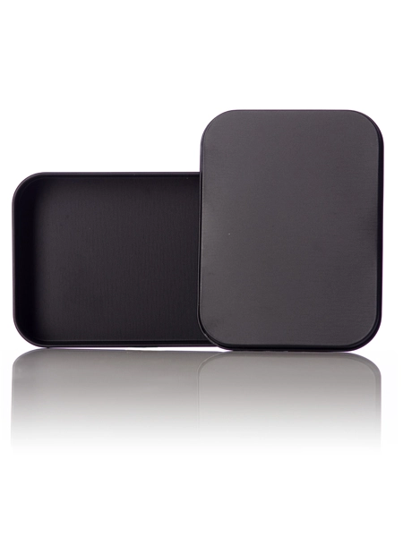 3.75 x 2.75 x 0.75 Inch Black Steel Rectangular Tin – M556B